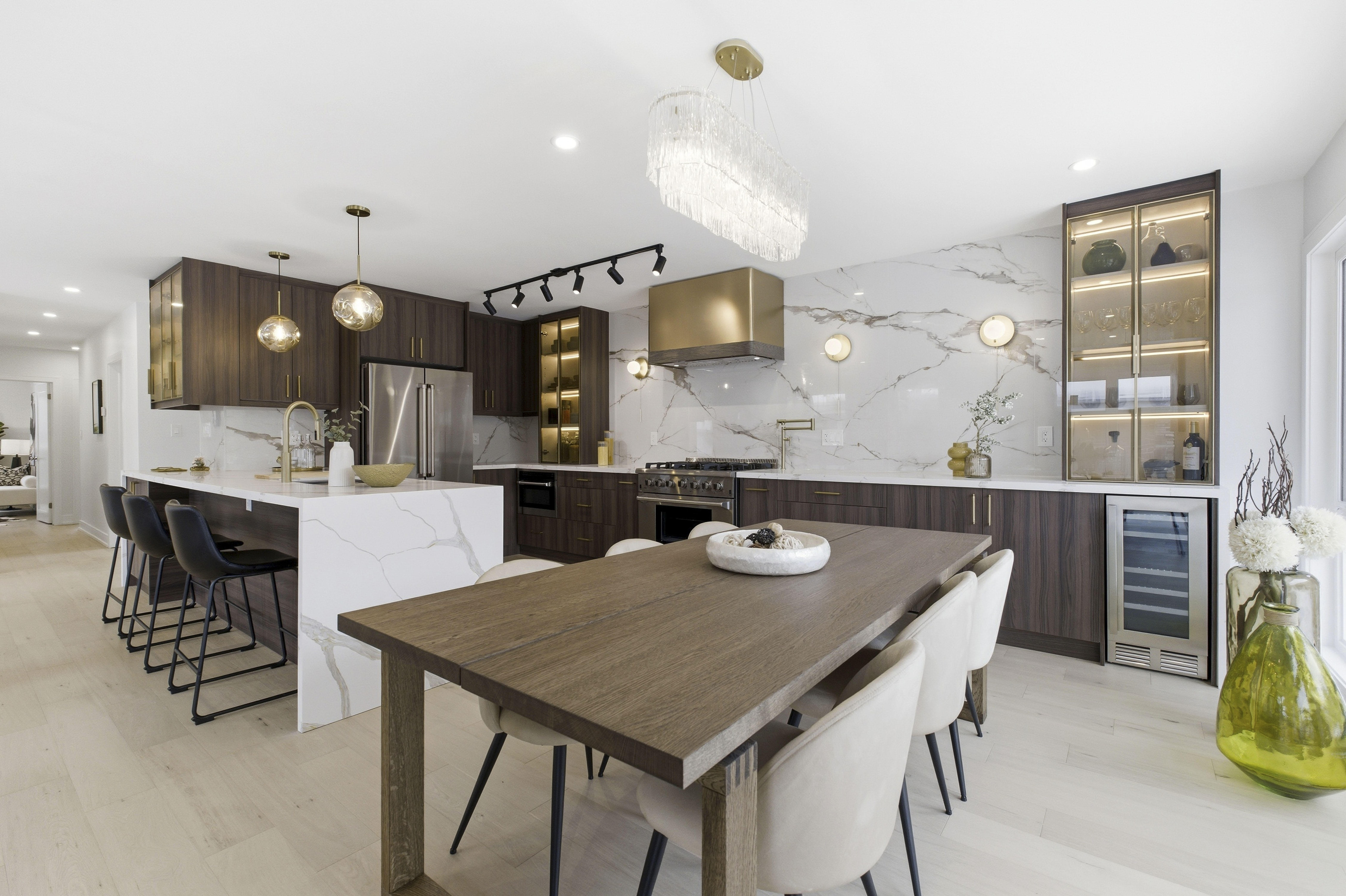 Fully renovated kitchen with premium Thor Kitchen appliances and marble countertops